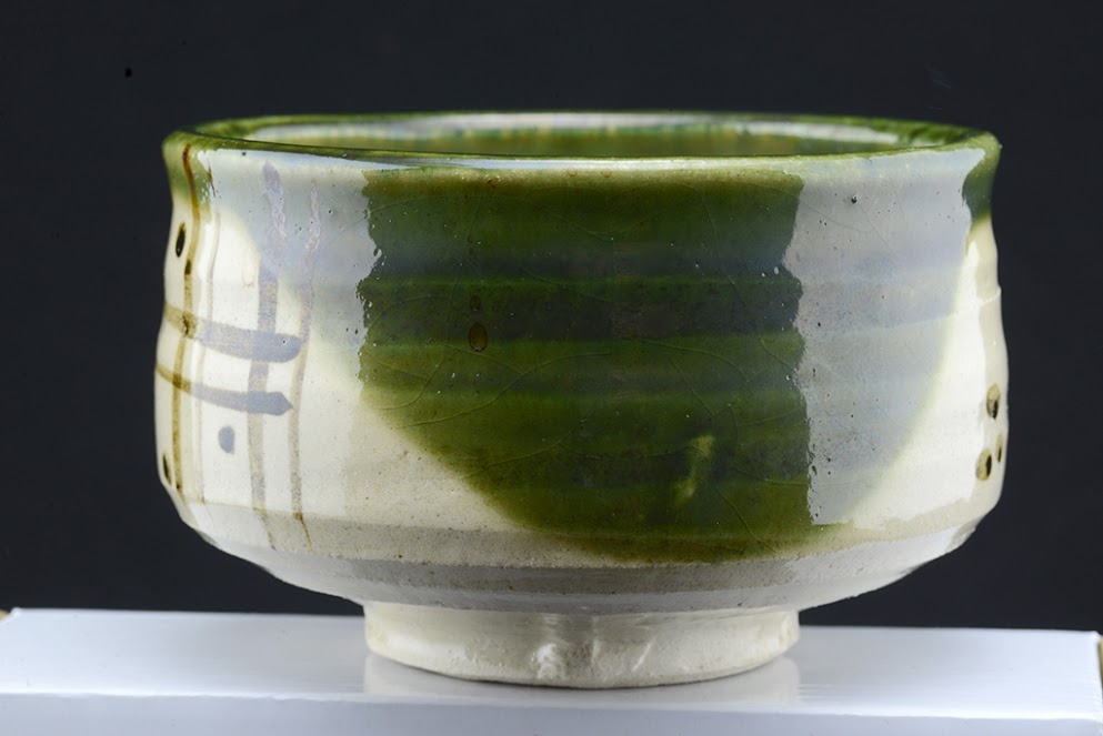 Oribe chawan matcha csésze